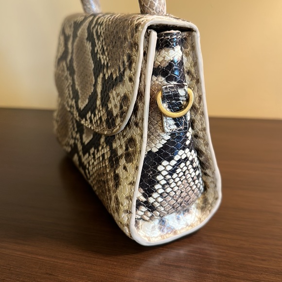 By Far Python Print Mini Top Handle Crossbody Bag - Picture 4 of 8